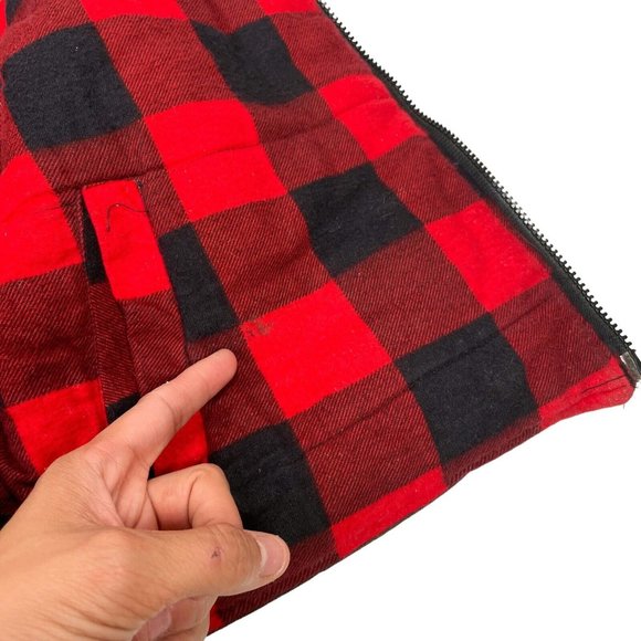 Vintage Game Winner Vest Camouflage Buffalo Plaid Reversible Hunting 80s- Medium - Picture 12 of 14